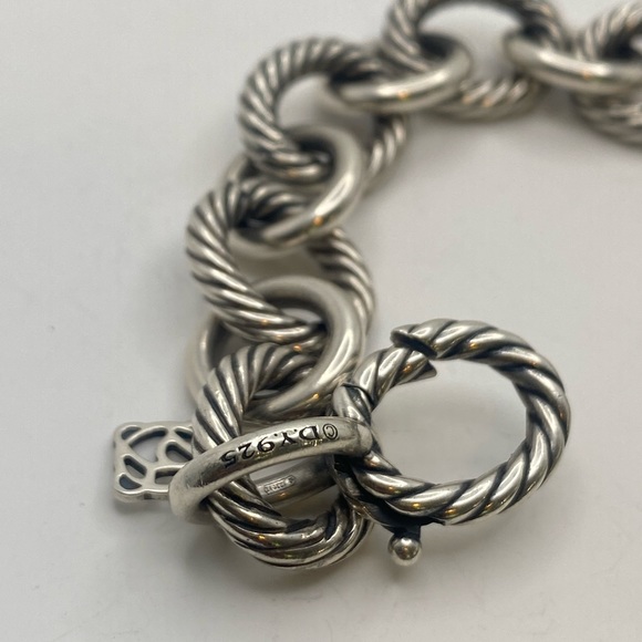 David Yurman Twisted Silver Link Bracelet - Picture 8 of 10